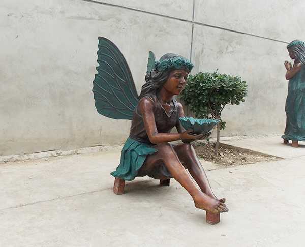 带翅膀的女孩铜天使人物雕塑