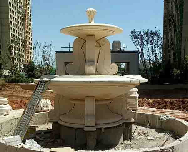安徽亳州小区大理石景观喷泉项目完工