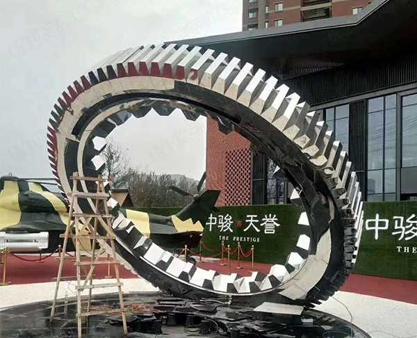 大型广场齿轮造型不锈钢圆环雕塑