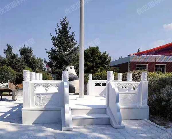 中式传统石雕汉白玉升旗台
