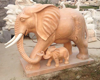 石雕大象-母子象