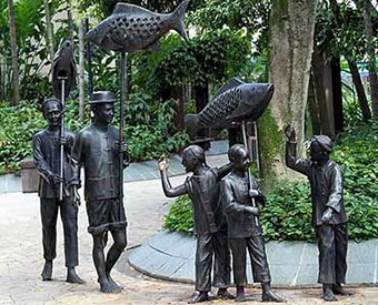 庆祝中国传统节日人物铜雕塑